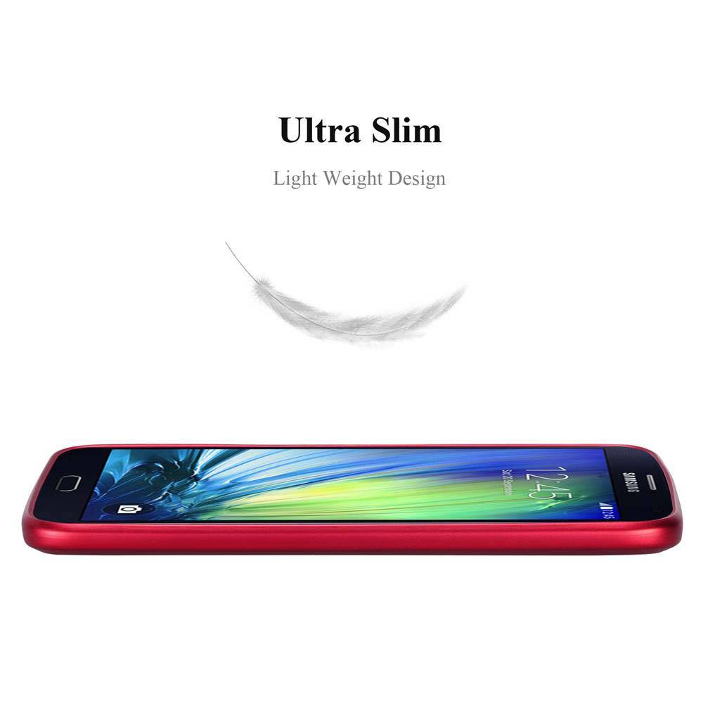 Cadorabo Schutzhülle für Samsung Galaxy A7 2015 Hülle in Rot Handyhülle TPU Silikon Etui Cover Case