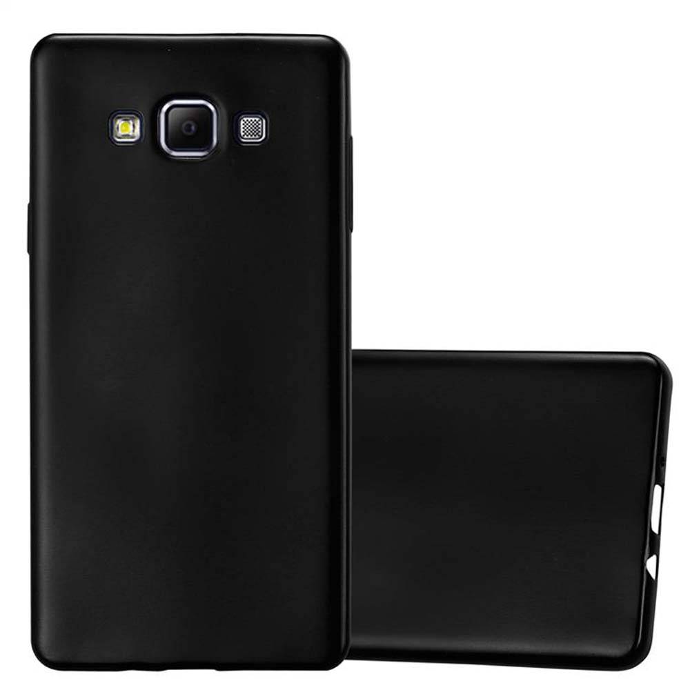 Cadorabo Schutzhülle für Samsung Galaxy A7 2015 Hülle in Schwarz Handyhülle TPU Silikon Etui Cover Case