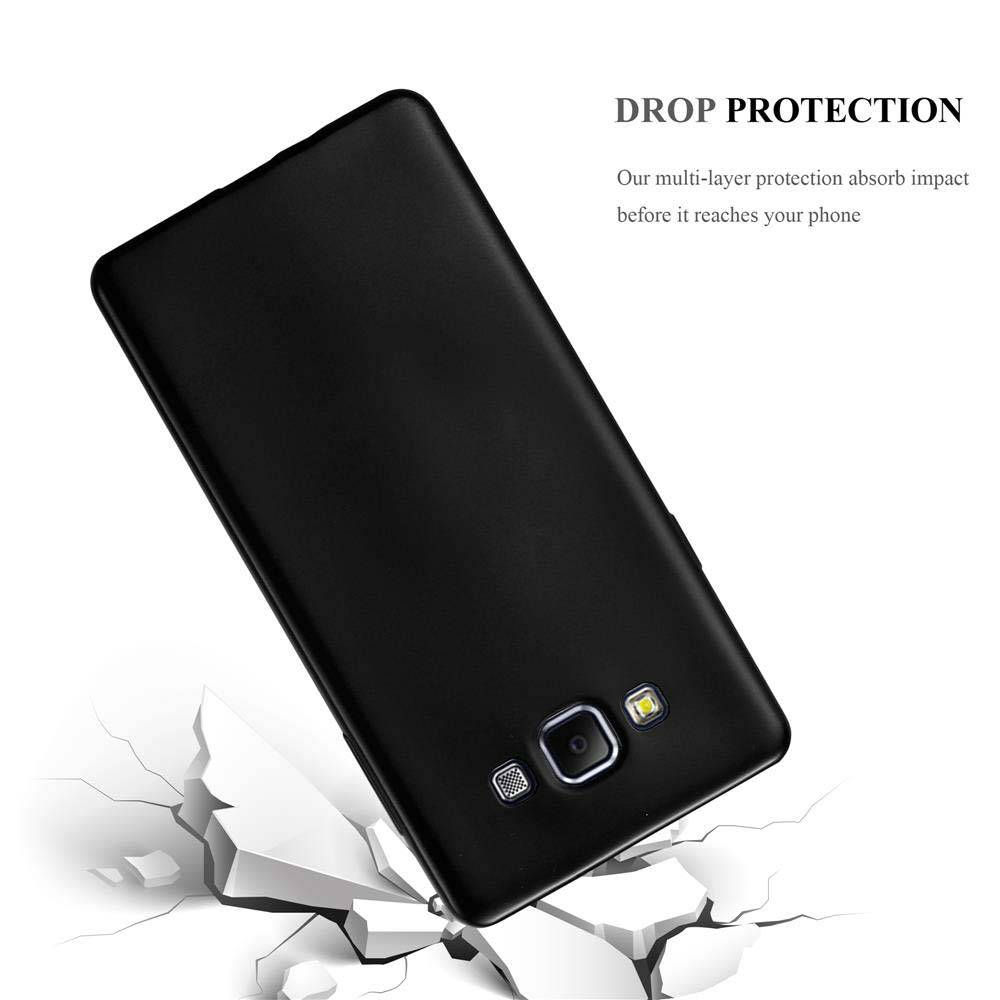 Cadorabo Schutzhülle für Samsung Galaxy A7 2015 Hülle in Schwarz Handyhülle TPU Silikon Etui Cover Case