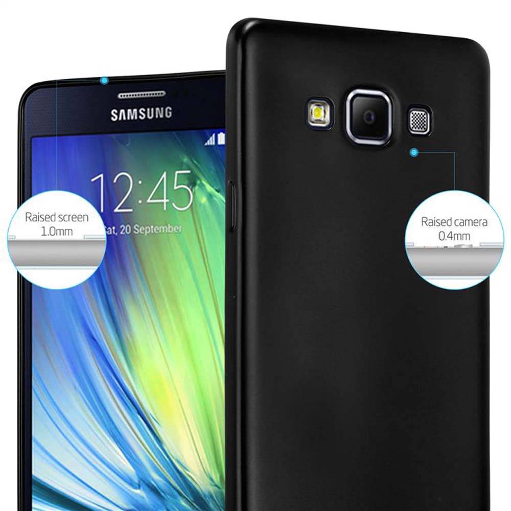 Cadorabo Schutzhülle für Samsung Galaxy A7 2015 Hülle in Schwarz Handyhülle TPU Silikon Etui Cover Case