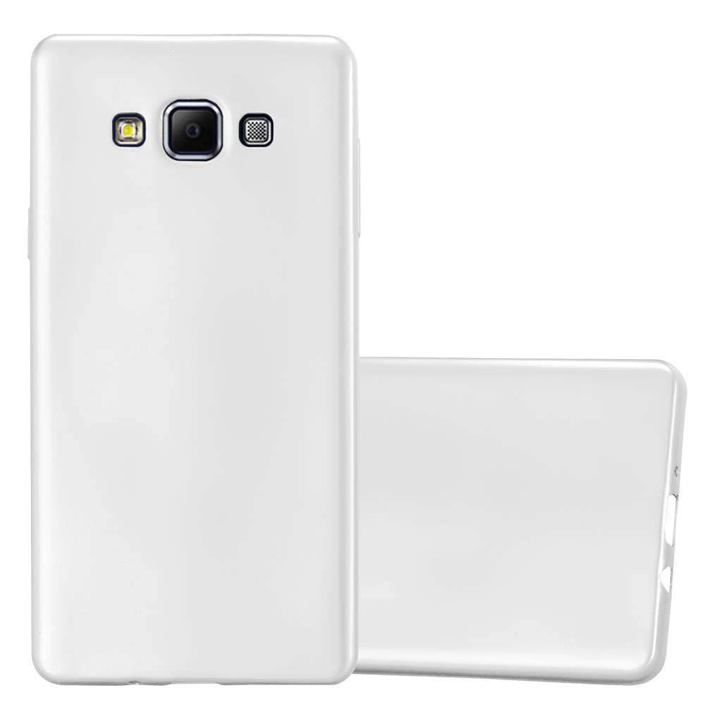 Cadorabo Schutzhülle für Samsung Galaxy A7 2015 Hülle in Silber Handyhülle TPU Silikon Etui Cover Case