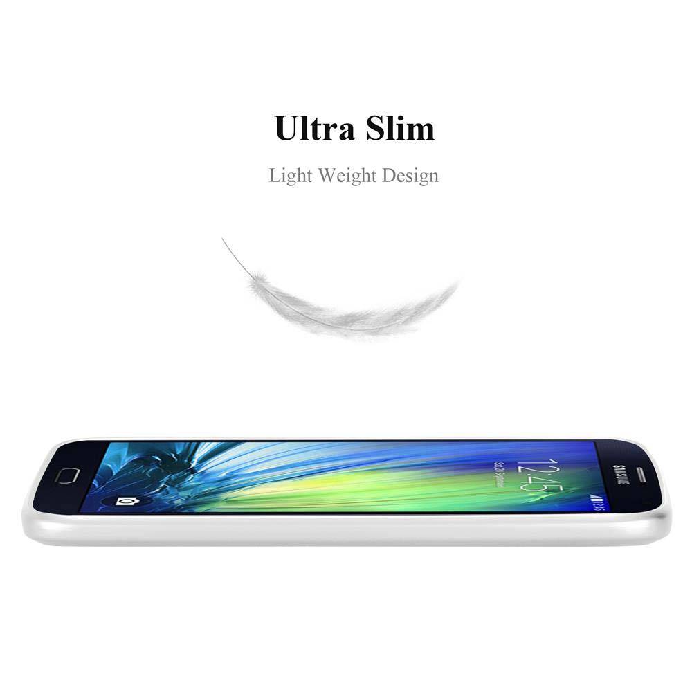 Cadorabo Schutzhülle für Samsung Galaxy A7 2015 Hülle in Silber Handyhülle TPU Silikon Etui Cover Case