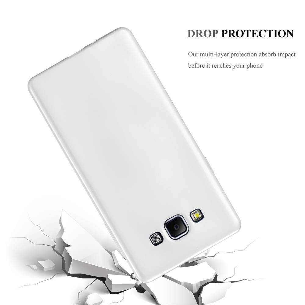 Cadorabo Schutzhülle für Samsung Galaxy A7 2015 Hülle in Silber Handyhülle TPU Silikon Etui Cover Case