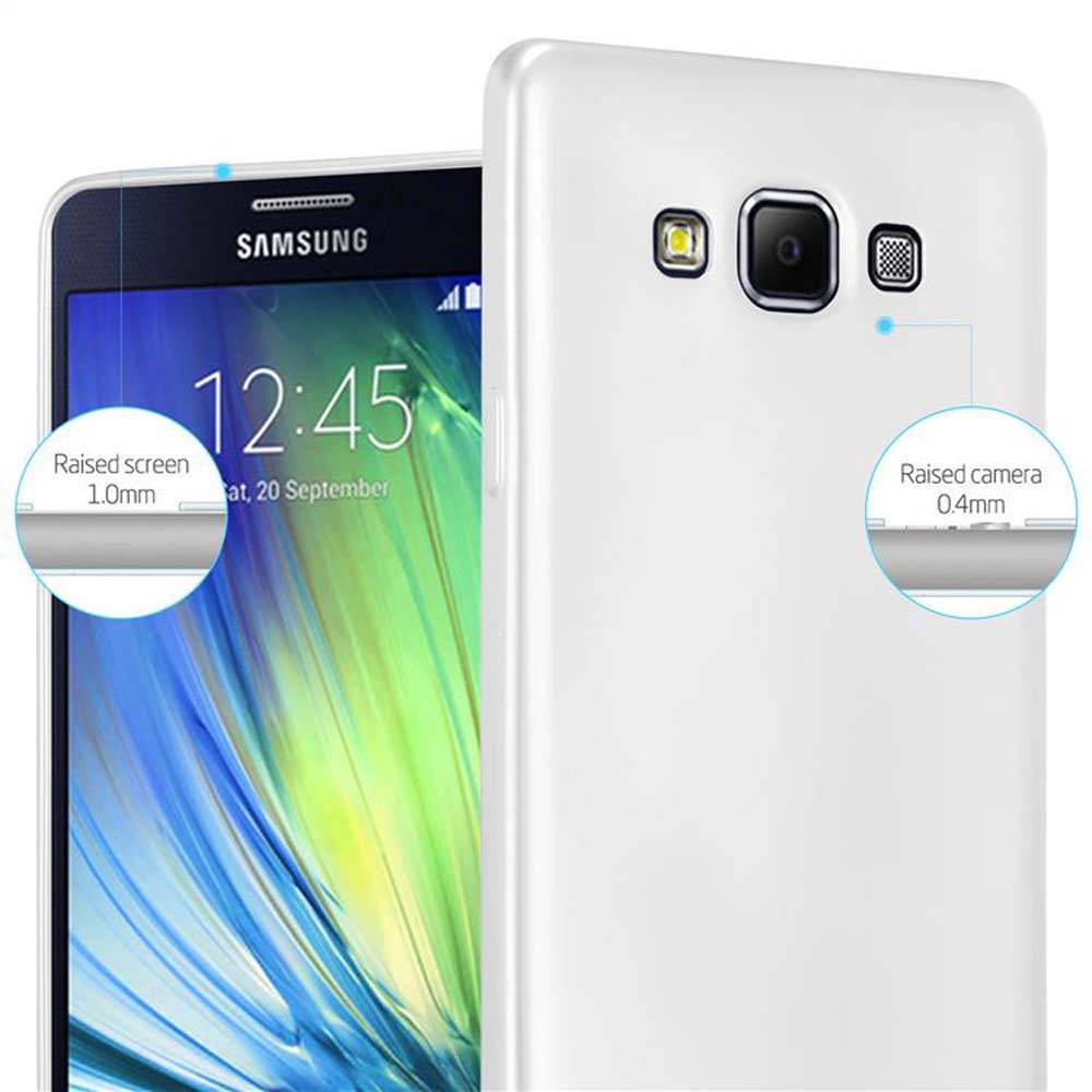 Cadorabo Schutzhülle für Samsung Galaxy A7 2015 Hülle in Silber Handyhülle TPU Silikon Etui Cover Case
