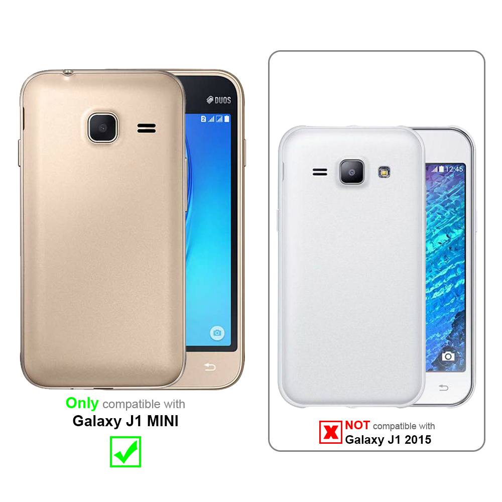 Cadorabo Hülle für Samsung Galaxy J1 MINI Schutzhülle in Grau Handy Hülle Etui Book Case Cover