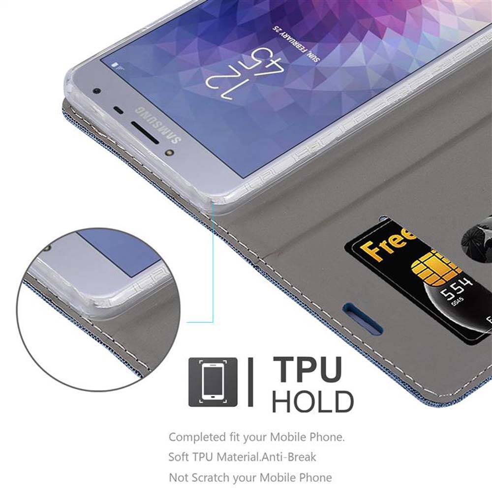 Cadorabo Hülle für Samsung Galaxy J4 2018 Schutzhülle in Blau Handy Hülle Etui Book Case Cover
