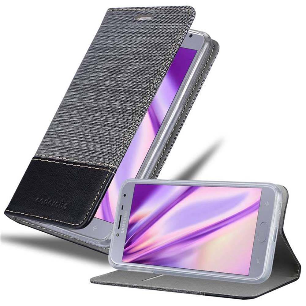Cadorabo Hülle für Samsung Galaxy J4 2018 Schutzhülle in Grau Handy Hülle Etui Book Case Cover