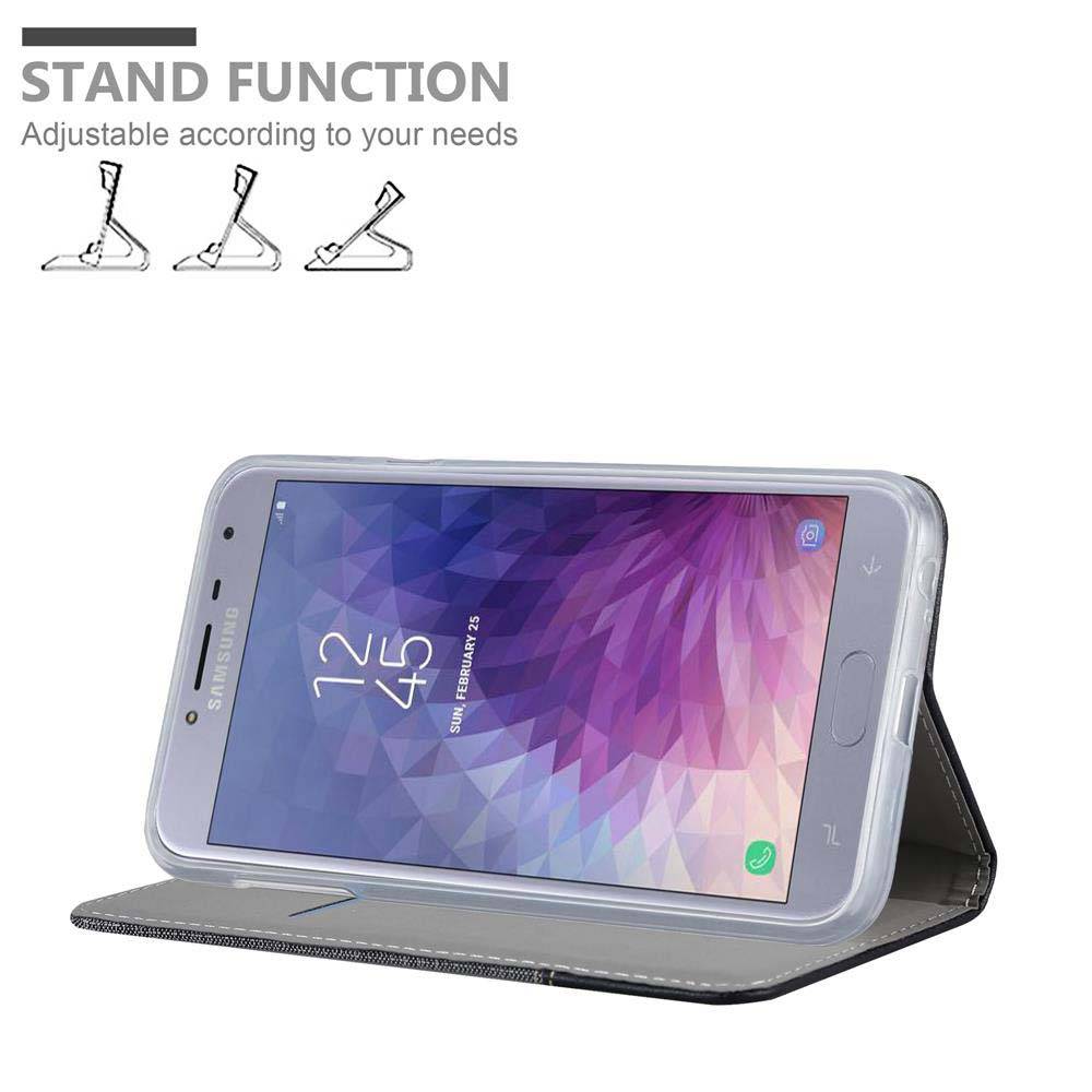 Cadorabo Hülle für Samsung Galaxy J4 2018 Schutzhülle in Grau Handy Hülle Etui Book Case Cover