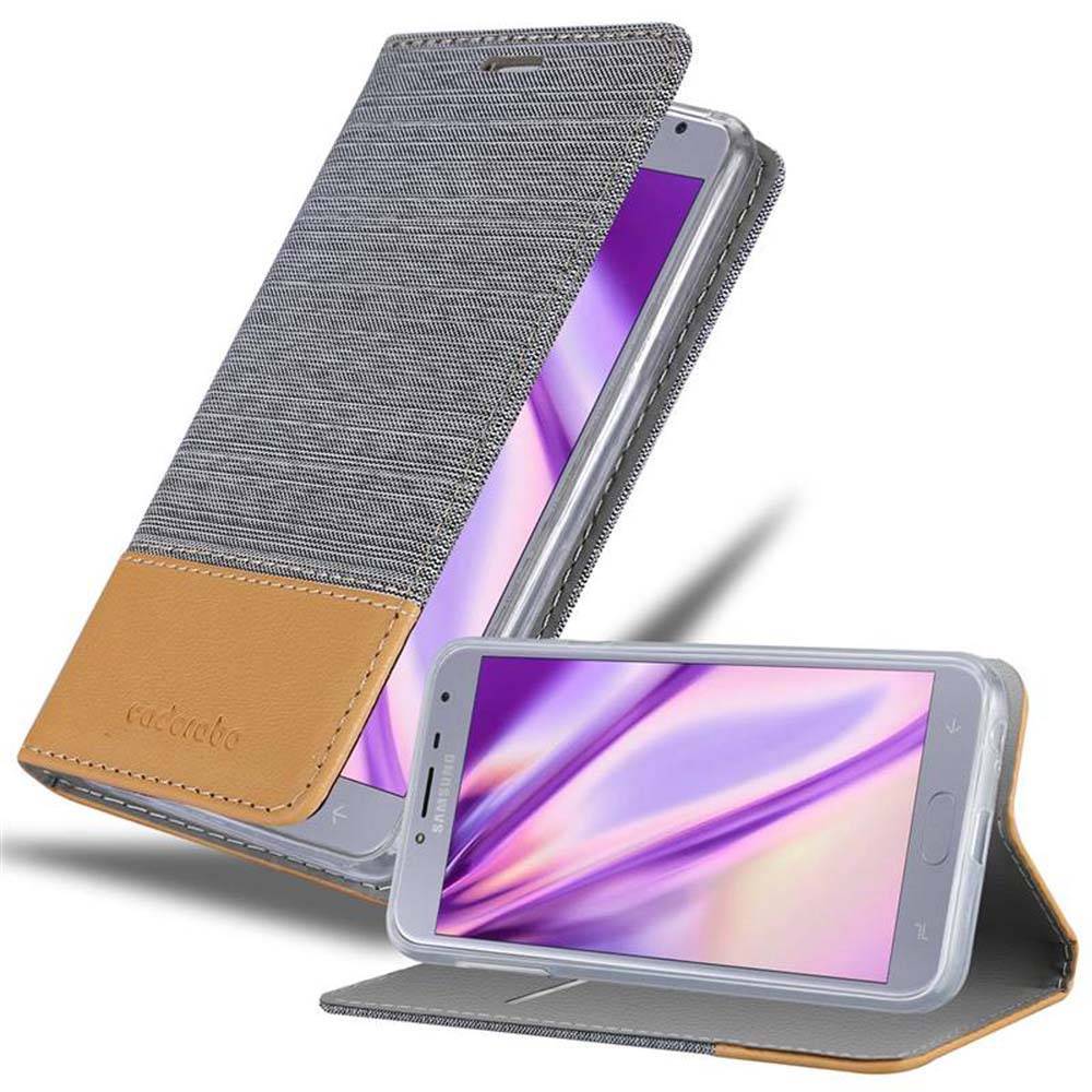 Cadorabo Hülle für Samsung Galaxy J4 2018 Schutzhülle in Grau Handy Hülle Etui Book Case Cover