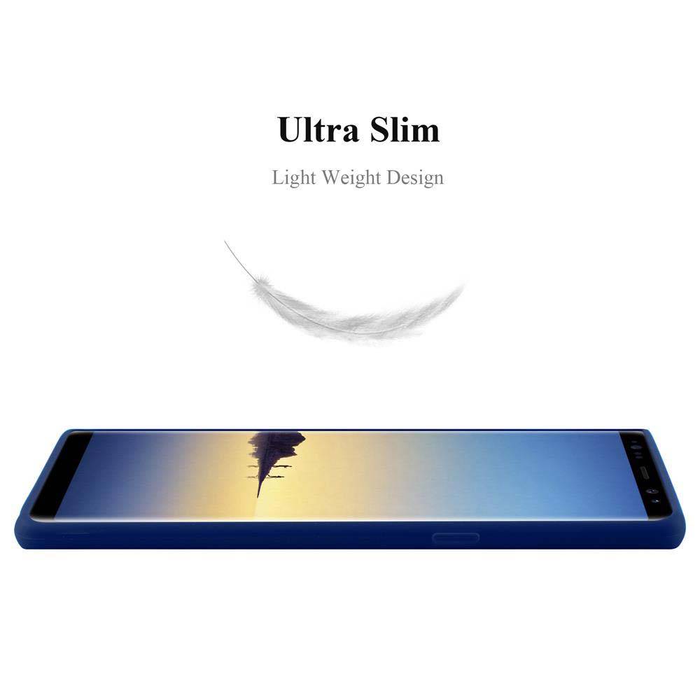 Cadorabo Hülle für Samsung Galaxy NOTE 8 Schutzhülle in Blau Handyhülle TPU Silikon Etui Case Cover