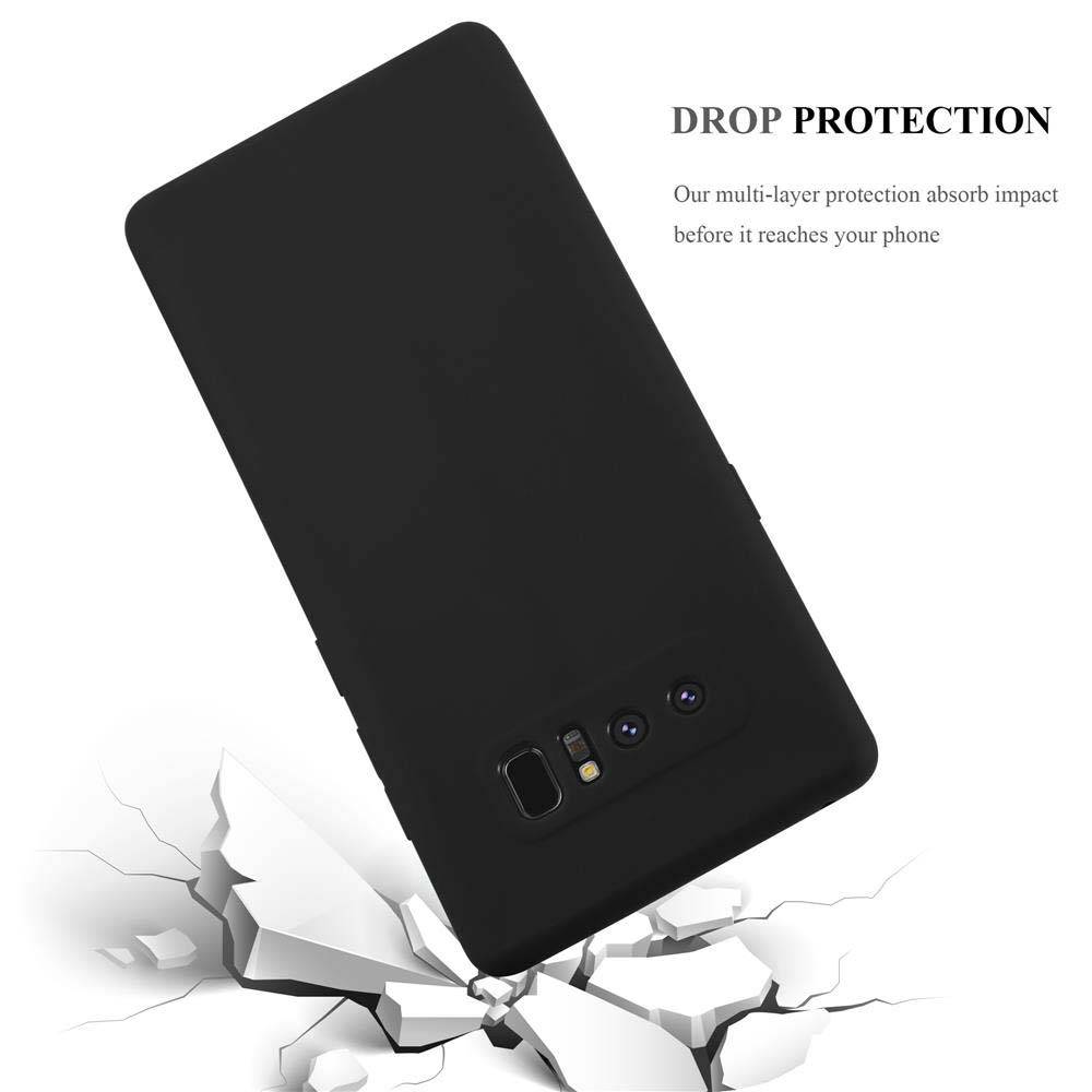 Cadorabo Hülle für Samsung Galaxy NOTE 8 Schutzhülle in Schwarz Handyhülle TPU Silikon Etui Case Cover