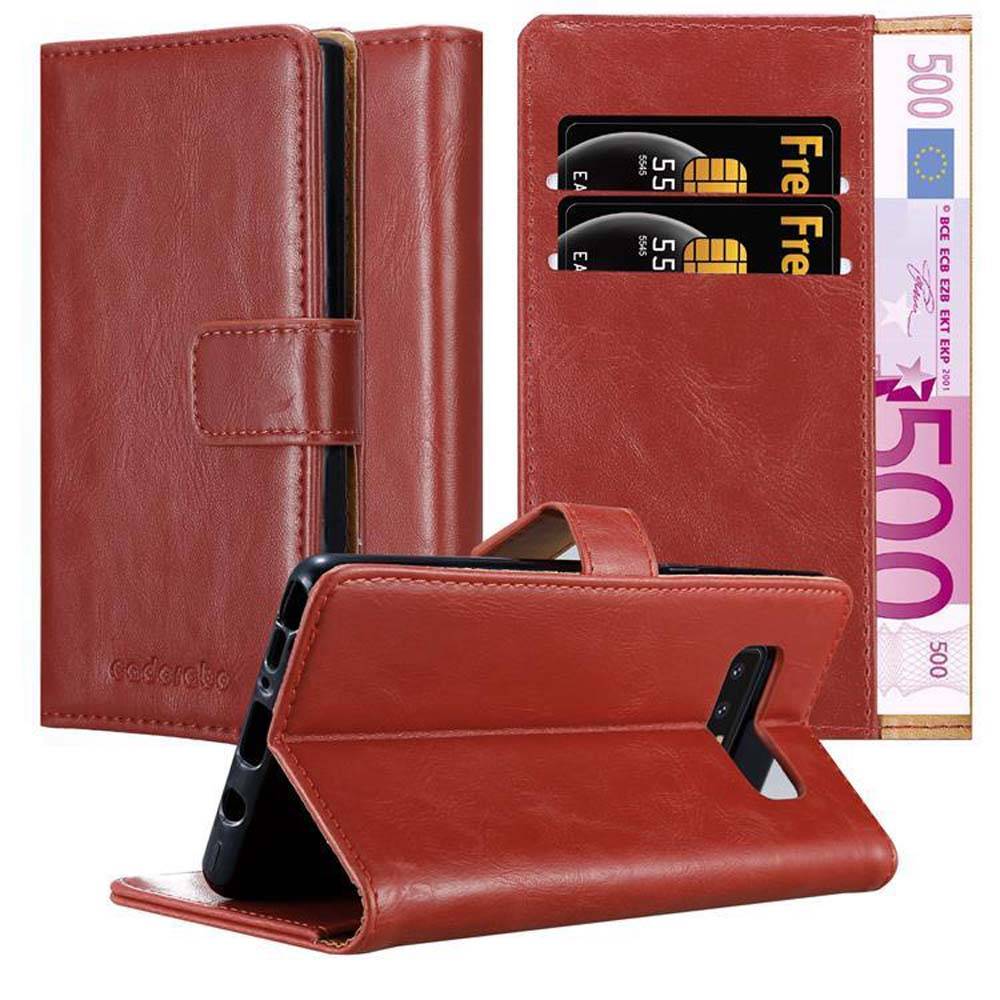 Cadorabo Hülle für Samsung Galaxy NOTE 8 Schutzhülle in Rot Handyhülle Book Tasche Case Etui Luxury