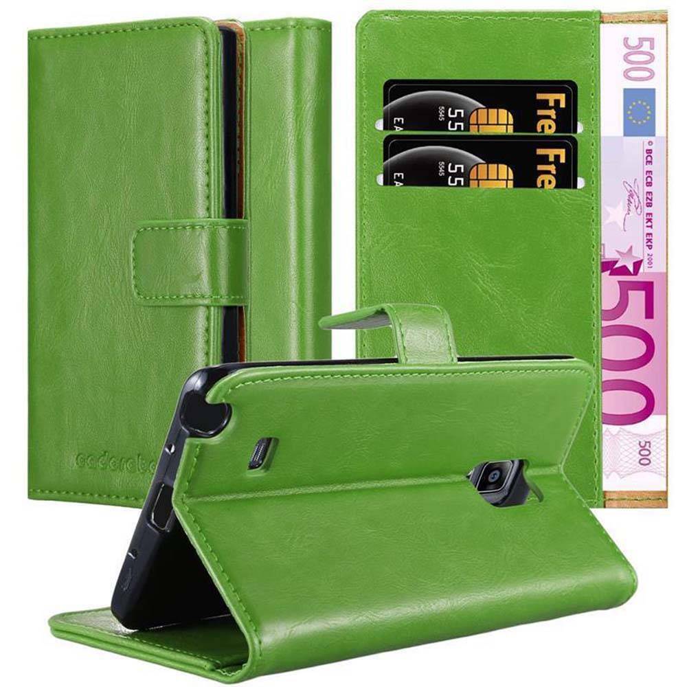 Cadorabo Hülle für Samsung Galaxy NOTE EDGE Schutzhülle in Grün Handyhülle Book Tasche Case Etui Luxury