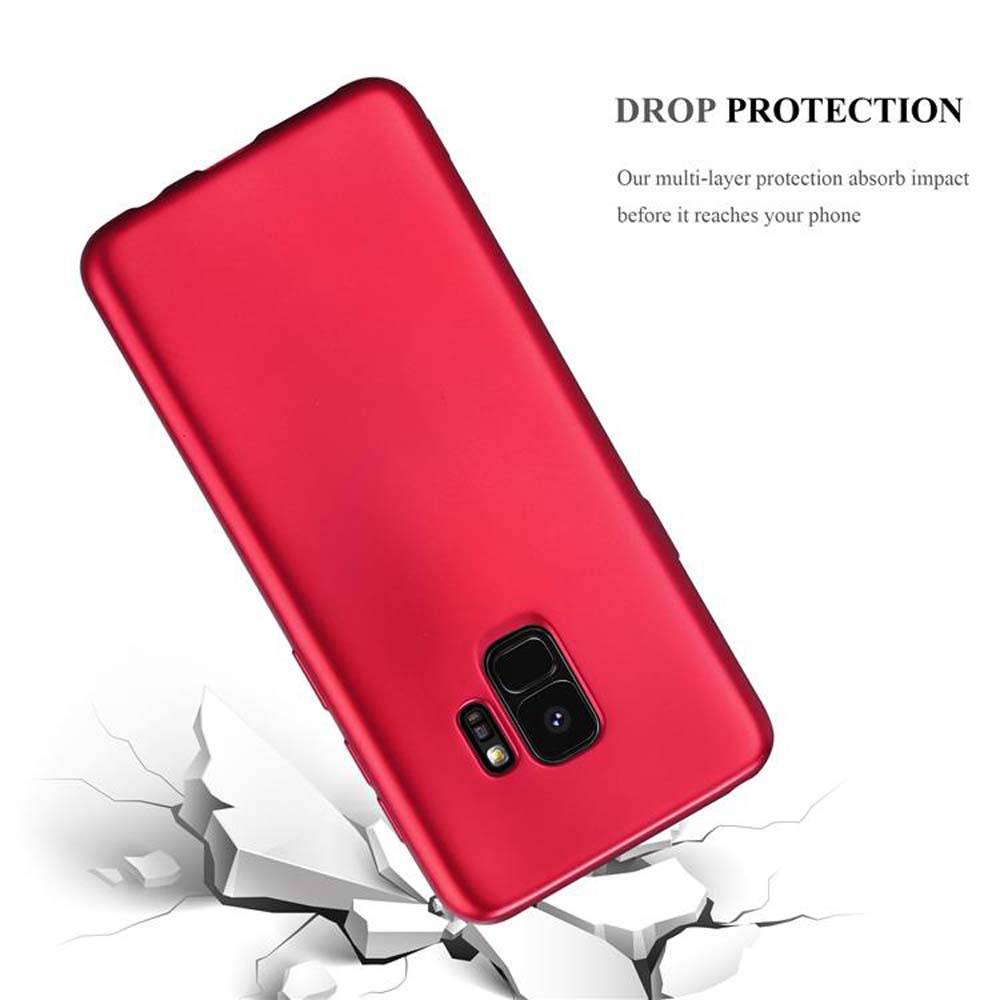 Cadorabo Schutzhülle für Samsung Galaxy S9 Hülle in Rot Handyhülle TPU Silikon Etui Cover Case