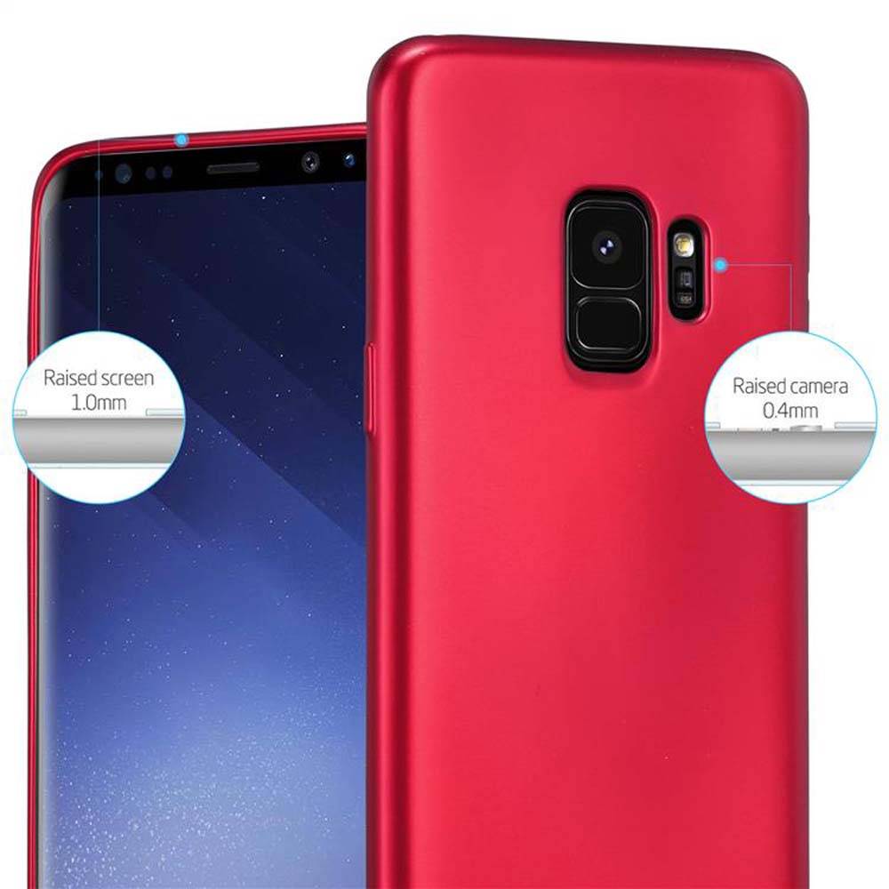 Cadorabo Schutzhülle für Samsung Galaxy S9 Hülle in Rot Handyhülle TPU Silikon Etui Cover Case