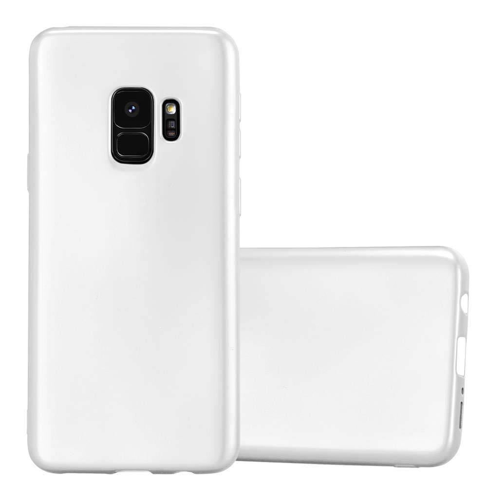 Cadorabo Schutzhülle für Samsung Galaxy S9 Hülle in Silber Handyhülle TPU Silikon Etui Cover Case