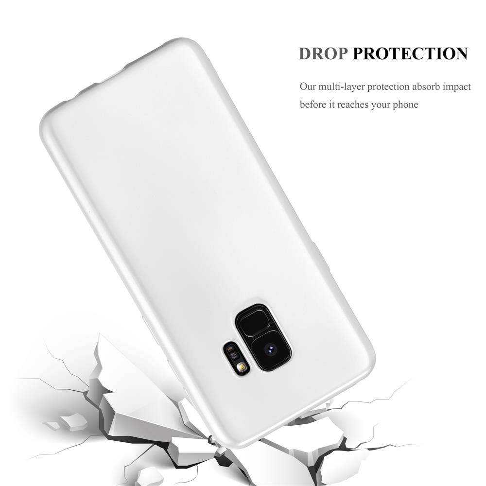 Cadorabo Schutzhülle für Samsung Galaxy S9 Hülle in Silber Handyhülle TPU Silikon Etui Cover Case
