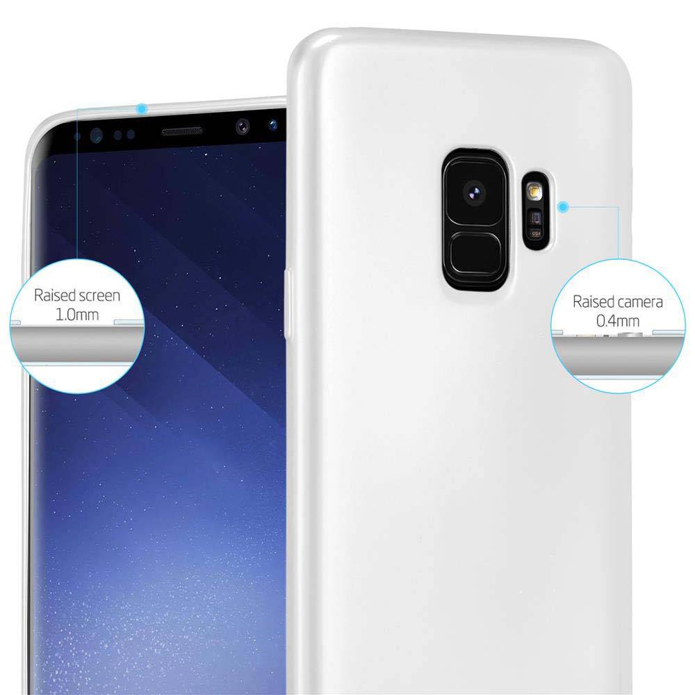 Cadorabo Schutzhülle für Samsung Galaxy S9 Hülle in Silber Handyhülle TPU Silikon Etui Cover Case