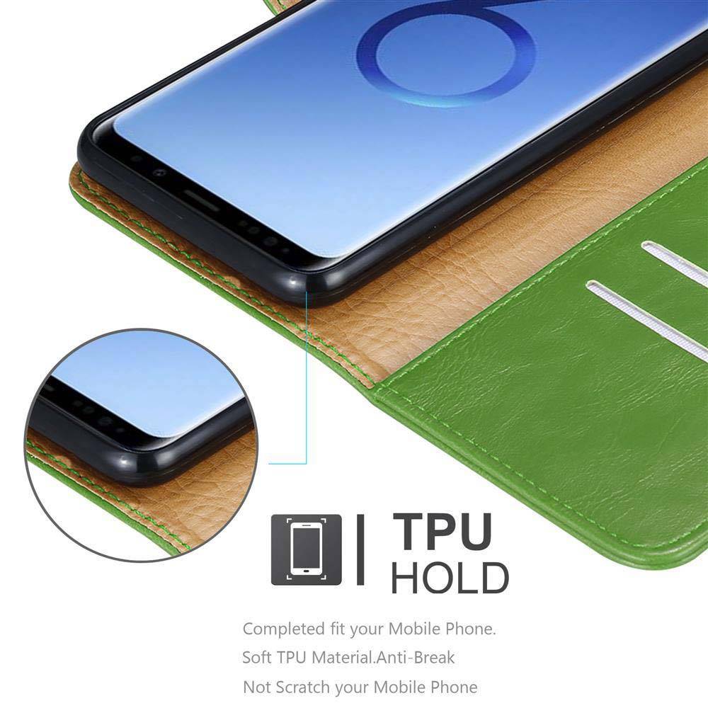 Cadorabo Hülle für Samsung Galaxy S9 PLUS Schutzhülle in Grün Handyhülle Book Tasche Case Etui Luxury