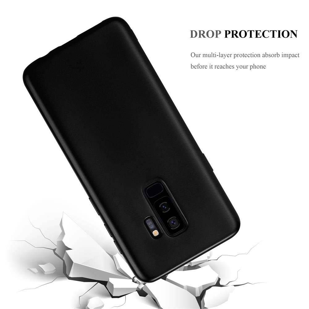 Cadorabo Schutzhülle für Samsung Galaxy S9 PLUS Hülle in Schwarz Handyhülle TPU Silikon Etui Cover Case