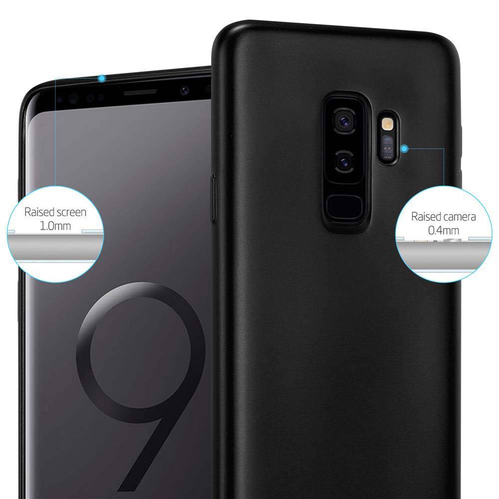 Cadorabo Schutzhülle für Samsung Galaxy S9 PLUS Hülle in Schwarz Handyhülle TPU Silikon Etui Cover Case