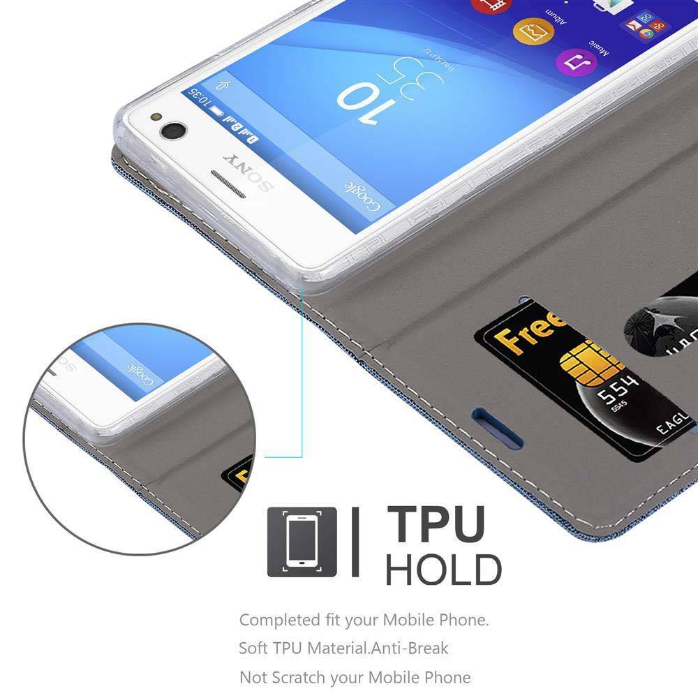 Cadorabo Hülle für Sony Xperia C4 Schutzhülle in Blau Handy Hülle Etui Book Case Cover