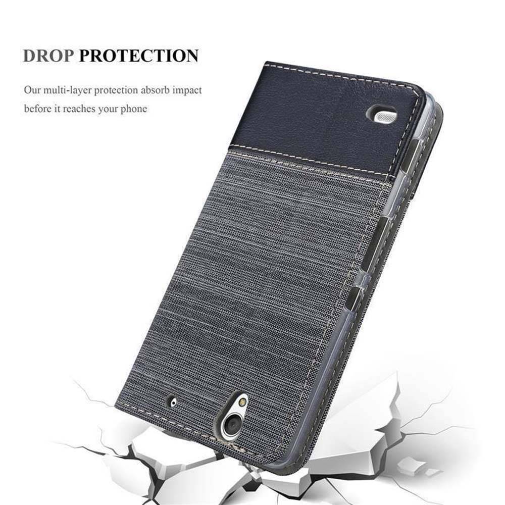 Cadorabo Hülle für Sony Xperia C4 Schutzhülle in Grau Handy Hülle Etui Book Case Cover