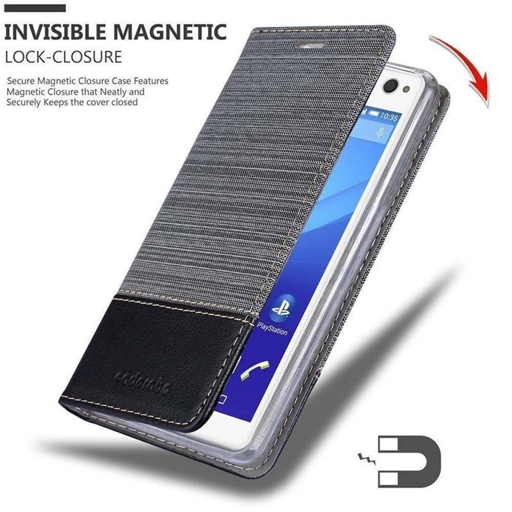 Cadorabo Hülle für Sony Xperia C4 Schutzhülle in Grau Handy Hülle Etui Book Case Cover