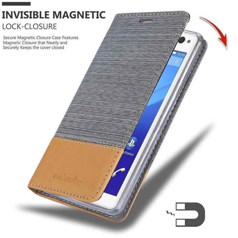 Cadorabo Hülle für Sony Xperia C4 Schutzhülle in Grau Handy Hülle Etui Book Case Cover