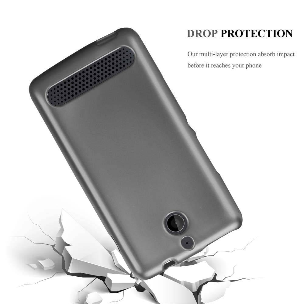 Cadorabo Schutzhülle für Sony Xperia E1 Hülle in Grau Handyhülle TPU Silikon Etui Cover Case