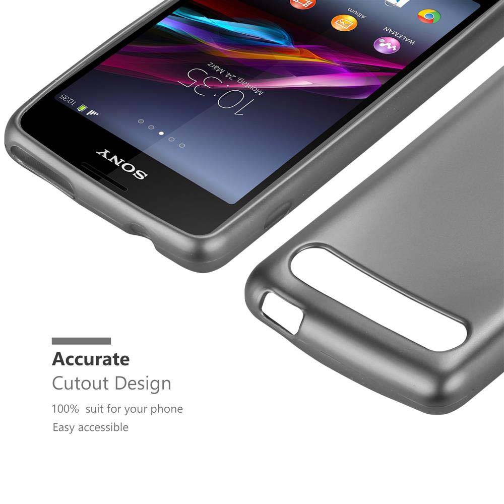 Cadorabo Schutzhülle für Sony Xperia E1 Hülle in Grau Handyhülle TPU Silikon Etui Cover Case