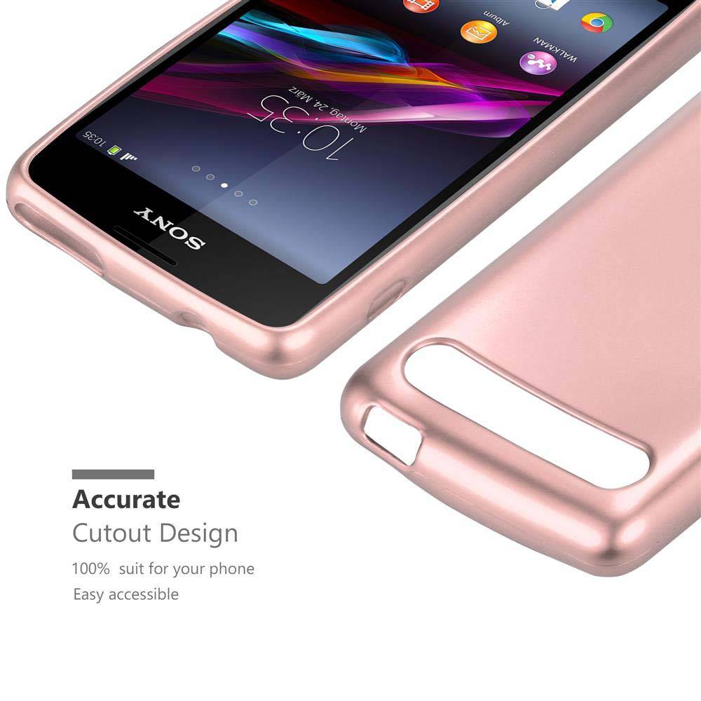 Cadorabo Schutzhülle für Sony Xperia E1 Hülle in Rosa Handyhülle TPU Silikon Etui Cover Case
