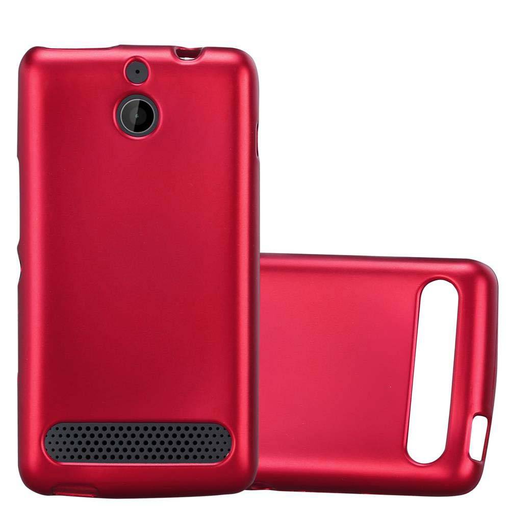 Cadorabo Schutzhülle für Sony Xperia E1 Hülle in Rot Handyhülle TPU Silikon Etui Cover Case