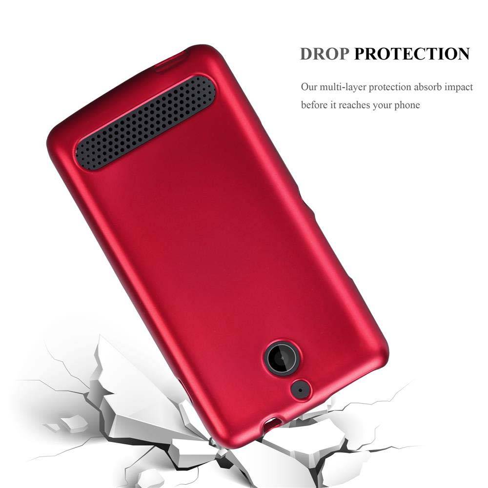 Cadorabo Schutzhülle für Sony Xperia E1 Hülle in Rot Handyhülle TPU Silikon Etui Cover Case