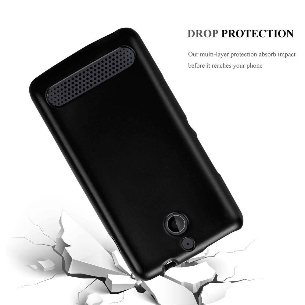 Cadorabo Schutzhülle für Sony Xperia E1 Hülle in Schwarz Handyhülle TPU Silikon Etui Cover Case