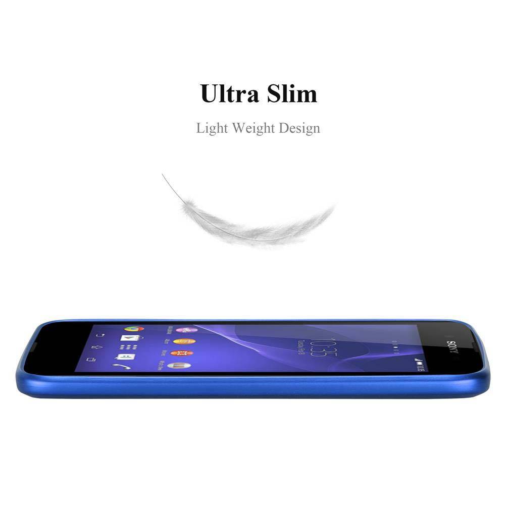 Cadorabo Schutzhülle für Sony Xperia E3 Hülle in Blau Handyhülle TPU Silikon Etui Cover Case
