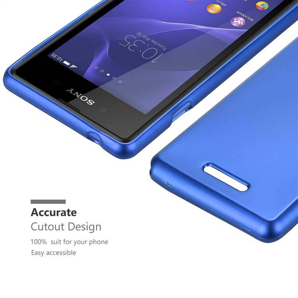 Cadorabo Schutzhülle für Sony Xperia E3 Hülle in Blau Handyhülle TPU Silikon Etui Cover Case
