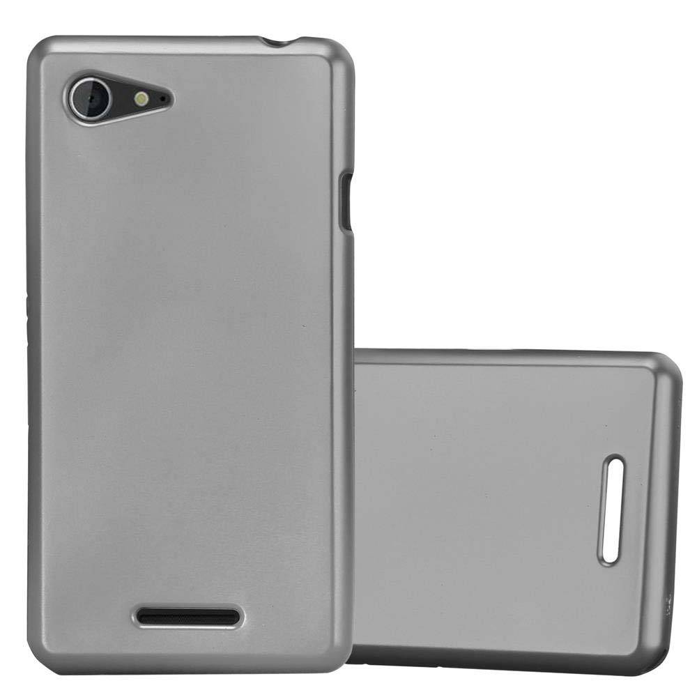 Cadorabo Schutzhülle für Sony Xperia E3 Hülle in Grau Handyhülle TPU Silikon Etui Cover Case