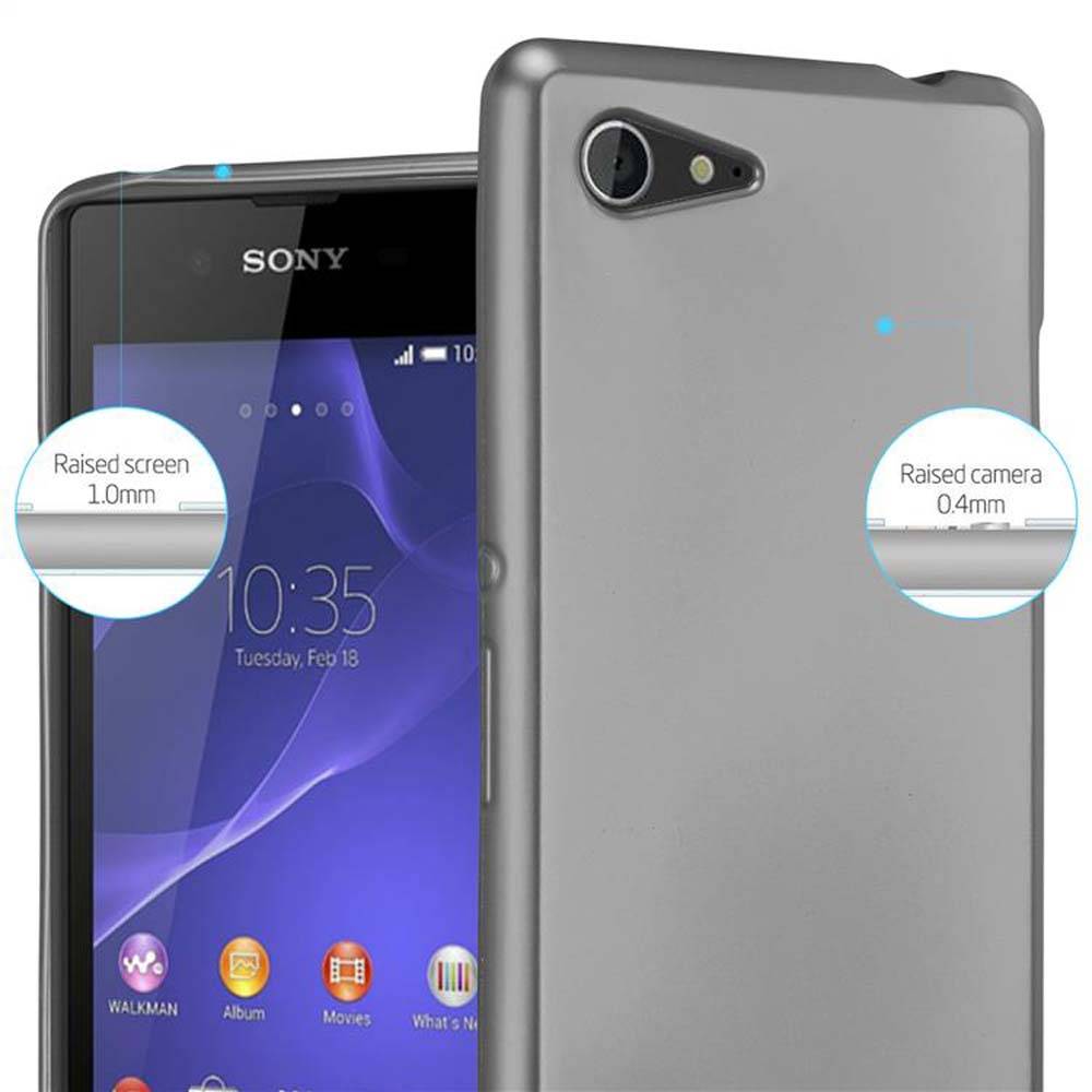 Cadorabo Schutzhülle für Sony Xperia E3 Hülle in Grau Handyhülle TPU Silikon Etui Cover Case