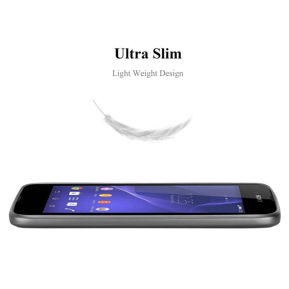 Cadorabo Schutzhülle für Sony Xperia E3 Hülle in Grau Handyhülle TPU Silikon Etui Cover Case