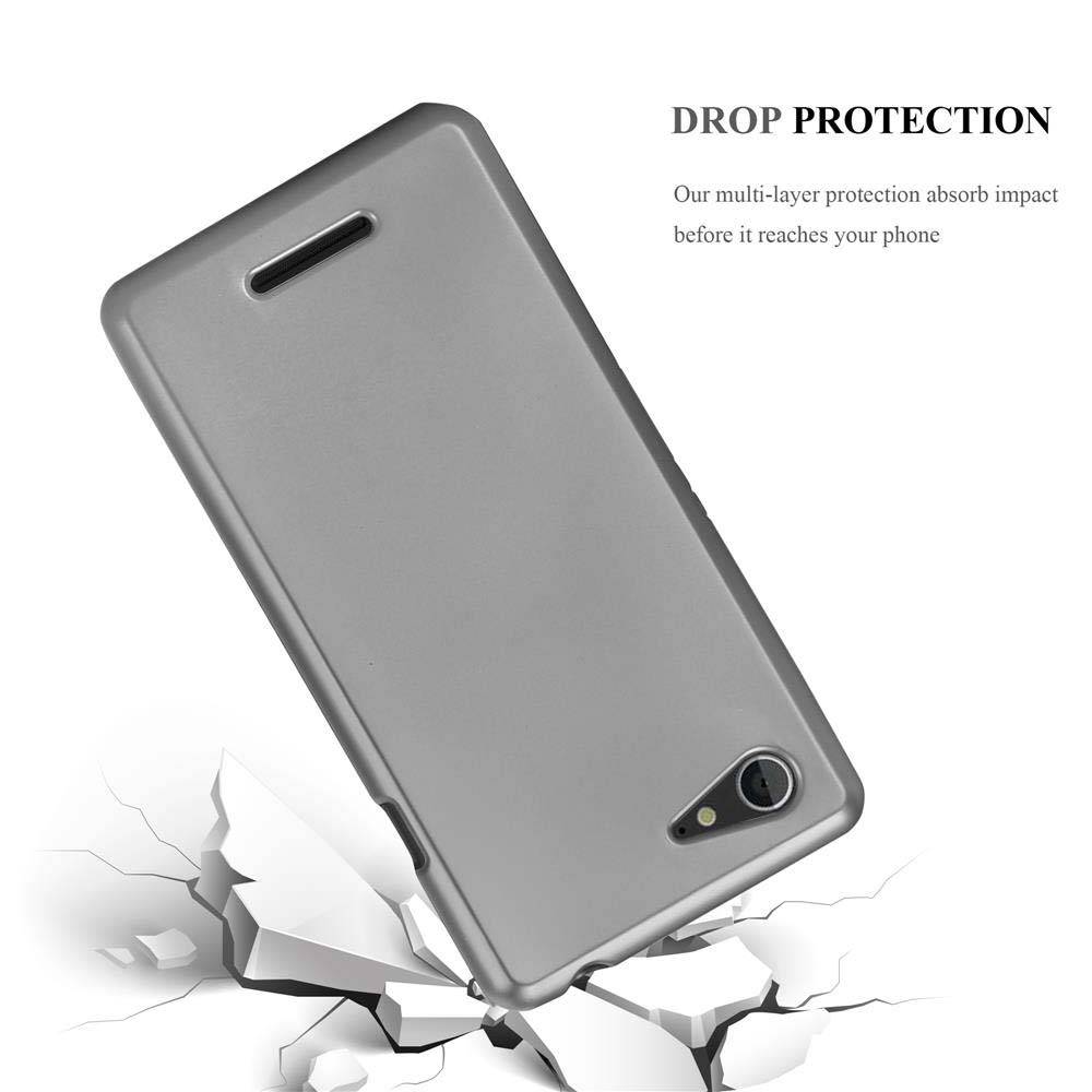 Cadorabo Schutzhülle für Sony Xperia E3 Hülle in Grau Handyhülle TPU Silikon Etui Cover Case