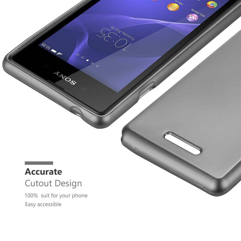 Cadorabo Schutzhülle für Sony Xperia E3 Hülle in Grau Handyhülle TPU Silikon Etui Cover Case