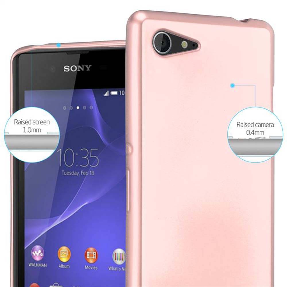 Cadorabo Schutzhülle für Sony Xperia E3 Hülle in Rosa Handyhülle TPU Silikon Etui Cover Case