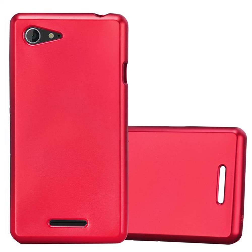 Cadorabo Schutzhülle für Sony Xperia E3 Hülle in Rot Handyhülle TPU Silikon Etui Cover Case