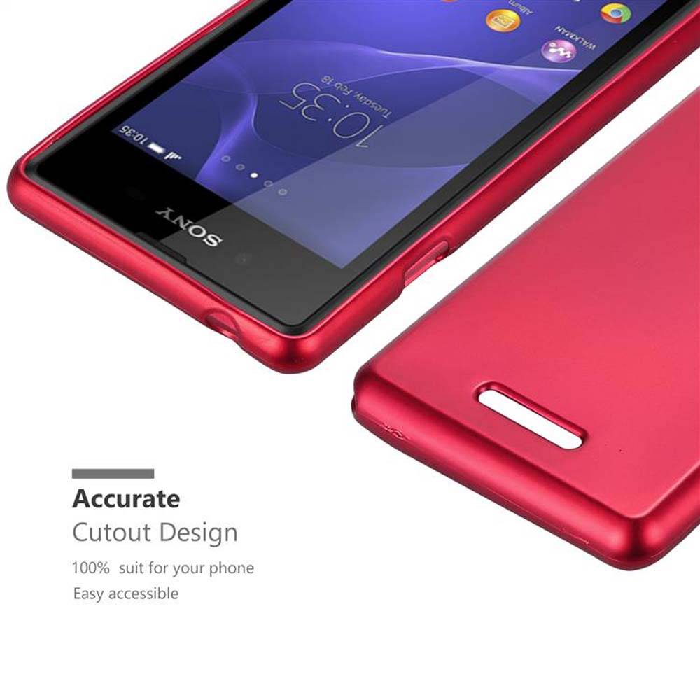 Cadorabo Schutzhülle für Sony Xperia E3 Hülle in Rot Handyhülle TPU Silikon Etui Cover Case
