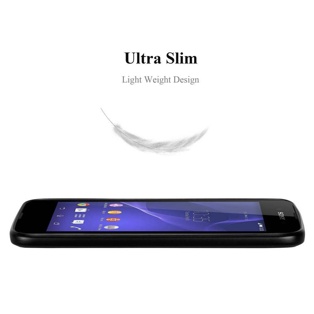 Cadorabo Schutzhülle für Sony Xperia E3 Hülle in Schwarz Handyhülle TPU Silikon Etui Cover Case