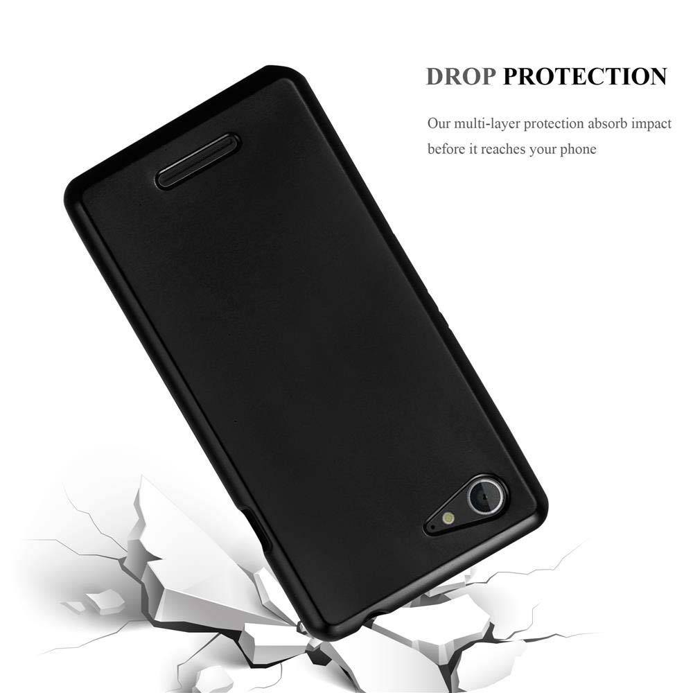 Cadorabo Schutzhülle für Sony Xperia E3 Hülle in Schwarz Handyhülle TPU Silikon Etui Cover Case