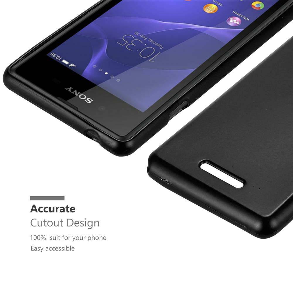 Cadorabo Schutzhülle für Sony Xperia E3 Hülle in Schwarz Handyhülle TPU Silikon Etui Cover Case