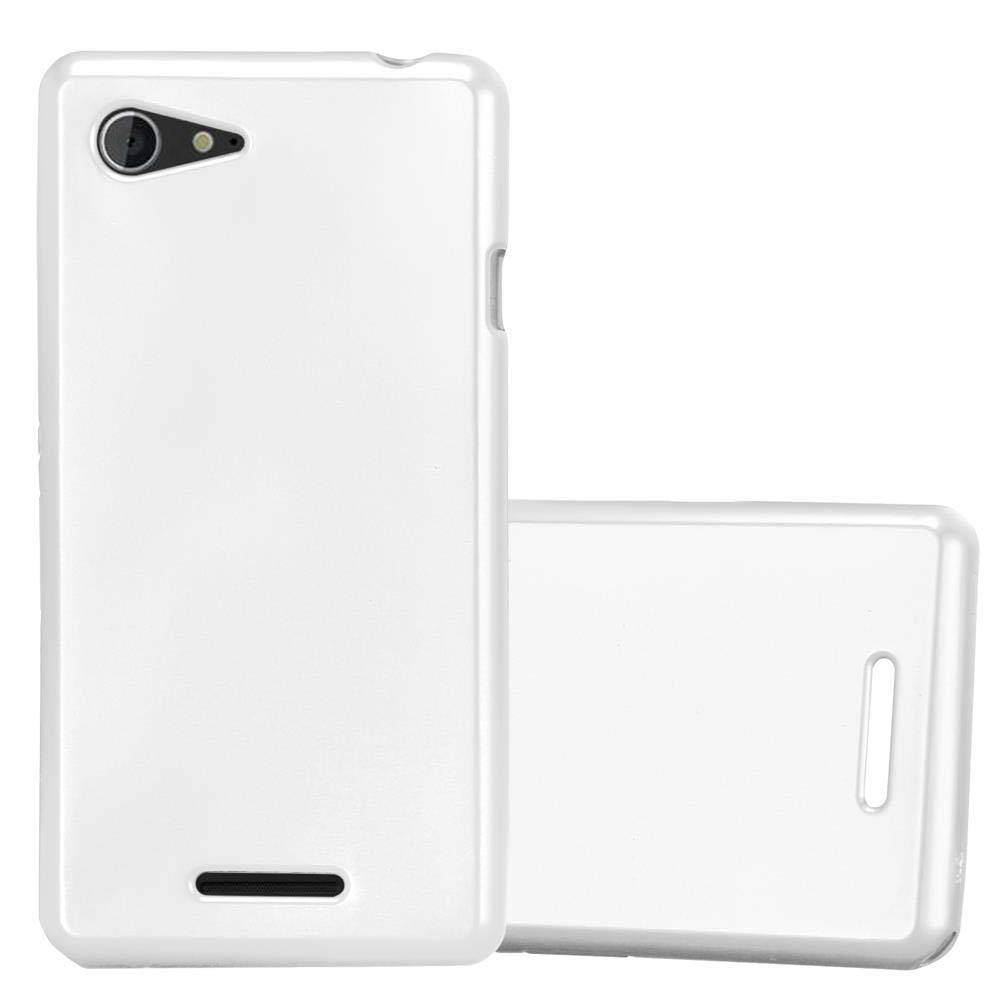 Cadorabo Schutzhülle für Sony Xperia E3 Hülle in Silber Handyhülle TPU Silikon Etui Cover Case