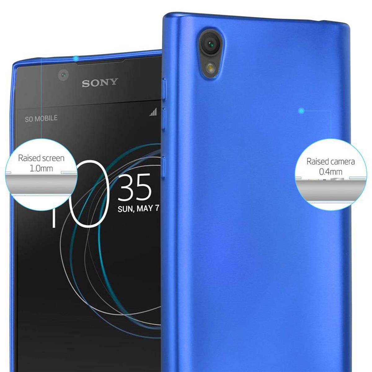 Cadorabo Schutzhülle für Sony Xperia L1 Hülle in Blau Handyhülle TPU Silikon Etui Cover Case